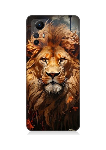 Xiaomi Redmi Note 12S Uyumlu Yorgun Savaşçı Aslan Desenli Silikon Kılıf