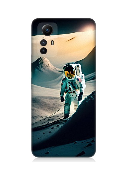 Xiaomi Redmi Note 12S Uyumlu Astronot ve Araştırma Desenli Silikon Kılıf