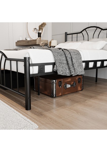 Bella Çift Kişilik Ferforje Metal Karyola 140x200 Siyah fırsatları