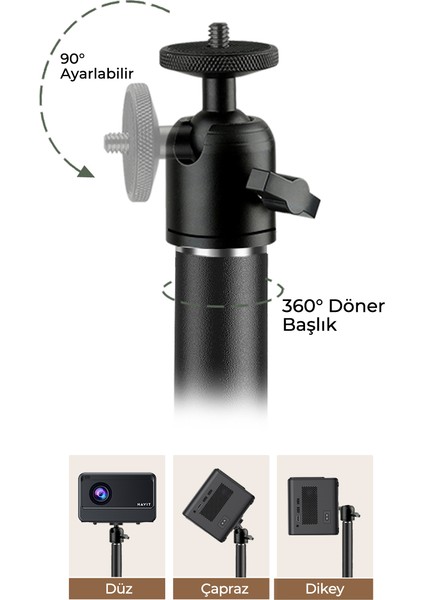 PA305 Ayaklı Projeksiyon Tripod 90 - 135CM Ayarlanabilir Yükseklik Karbon Çelik
