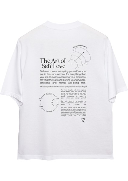 Self Love Oversize T-Shirt Erkek - Beyaz fırsatları