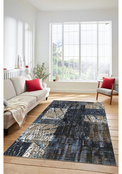 Dijital Kaymaz Taban Yıkanabilir Patchwork Desen Yolluk Mutfak Salon Halısı, Patchwork-05-Mavi, fiyatları