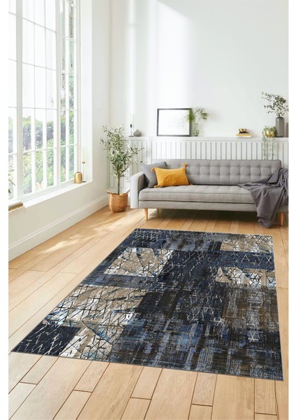 Dijital Kaymaz Taban Yıkanabilir Patchwork Desen Yolluk Mutfak Salon Halısı, Patchwork-05-Mavi, fırsatları