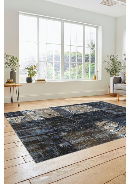 Dijital Kaymaz Taban Yıkanabilir Patchwork Desen Yolluk Mutfak Salon Halısı, Patchwork-05-Mavi, indirimleri