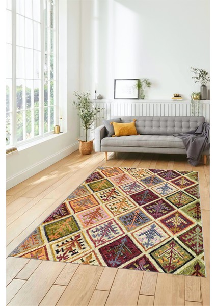 Dijital Kaymaz Taban Yıkanabilir Patchwork Desen Yolluk Mutfak Salon Halısı, Patchwork-08-Renkli, modelleri