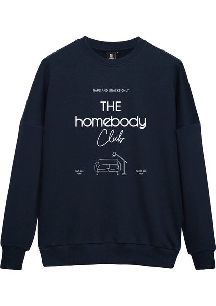 Homebody Oversize Sweatshirt Erkek -Lacivert