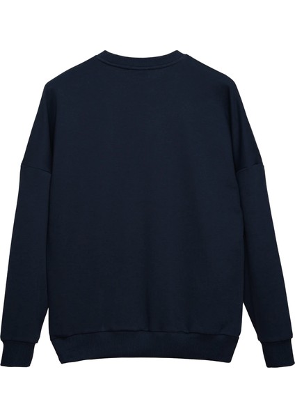 Homebody Oversize Sweatshirt Erkek -Lacivert