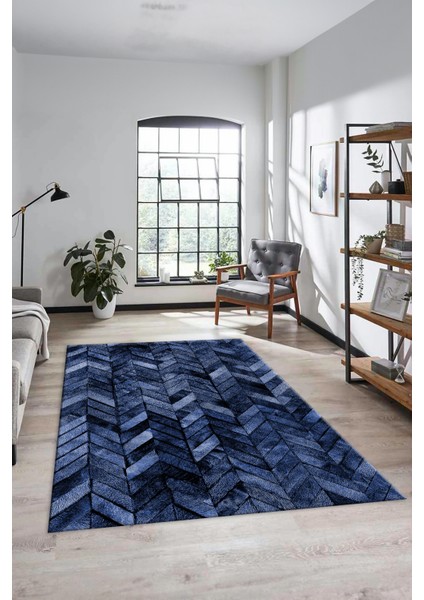 Dijital Kaymaz Taban Yıkanabilir Patchwork Desen Yolluk Mutfak Salon Halısı, Patchwork-13-Mavi, modelleri