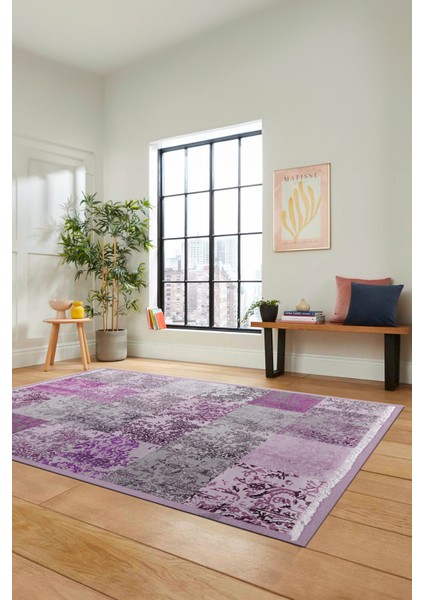 Dijital Kaymaz Taban Yıkanabilir Patchwork Desen Yolluk Mutfak Salon Halısı, Patchwork-17-Pembe, fırsatları