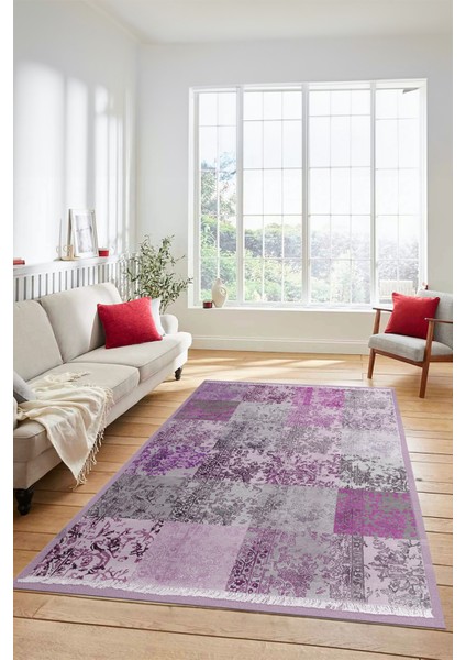 Dijital Kaymaz Taban Yıkanabilir Patchwork Desen Yolluk Mutfak Salon Halısı, Patchwork-17-Pembe, indirimleri