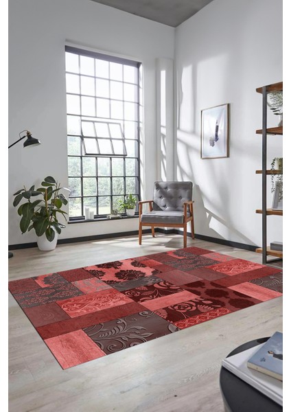 Dijital Kaymaz Taban Yıkanabilir Patchwork Desen Yolluk Mutfak Salon Halısı, Patchwork-16-Kırmızı, fiyatları