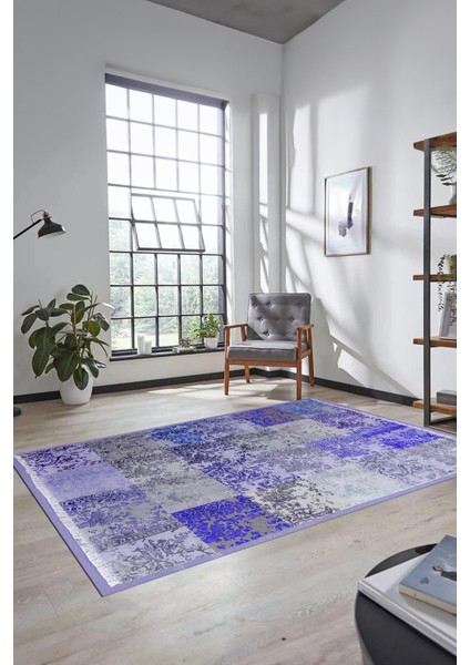 Dijital Kaymaz Taban Yıkanabilir Patchwork Desen Yolluk Mutfak Salon Halısı, Patchwork-17-Mavi, fiyatları