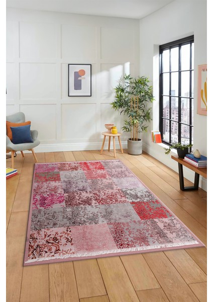 Dijital Kaymaz Taban Yıkanabilir Patchwork Desen Yolluk Mutfak Salon Halısı, Patchwork-17-Kırmızı, modelleri