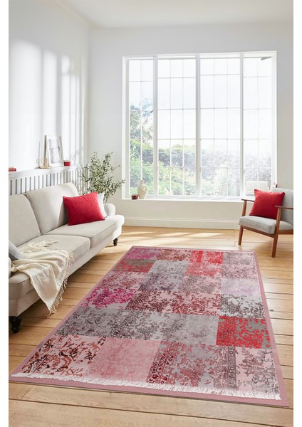 Dijital Kaymaz Taban Yıkanabilir Patchwork Desen Yolluk Mutfak Salon Halısı, Patchwork-17-Kırmızı, indirimleri