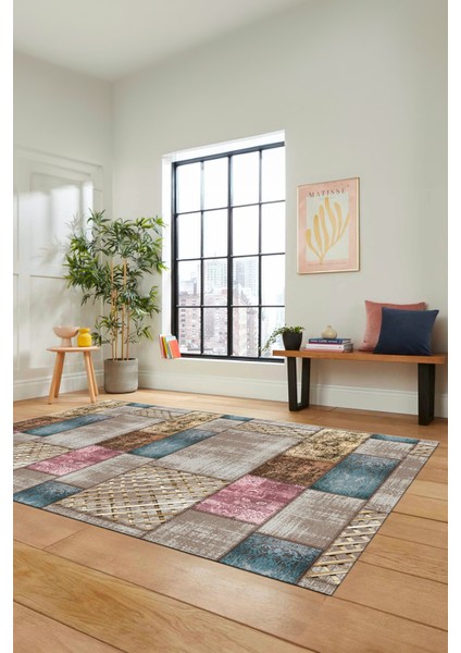 Dijital Kaymaz Taban Yıkanabilir Patchwork Desen Yolluk Mutfak Salon Halısı, Patchwork-18-Renkli, modelleri