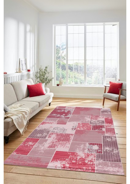 Dijital Kaymaz Taban Yıkanabilir Patchwork Desen Yolluk Mutfak Salon Halısı, Patchwork-20-Kırmızı, fırsatları