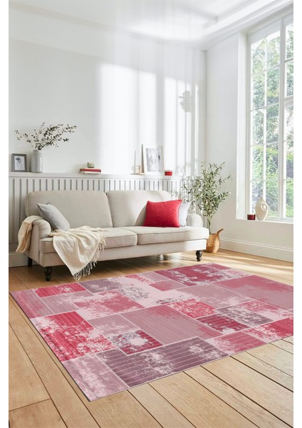 Dijital Kaymaz Taban Yıkanabilir Patchwork Desen Yolluk Mutfak Salon Halısı, Patchwork-20-Kırmızı, indirimleri