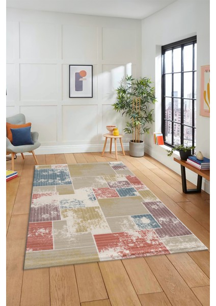 Dijital Kaymaz Taban Yıkanabilir Patchwork Desen Yolluk Mutfak Salon Halısı, Patchwork-20-Renkli,