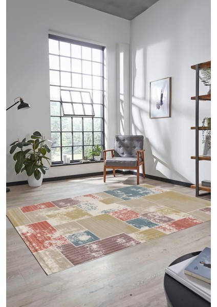 Dijital Kaymaz Taban Yıkanabilir Patchwork Desen Yolluk Mutfak Salon Halısı, Patchwork-20-Renkli,