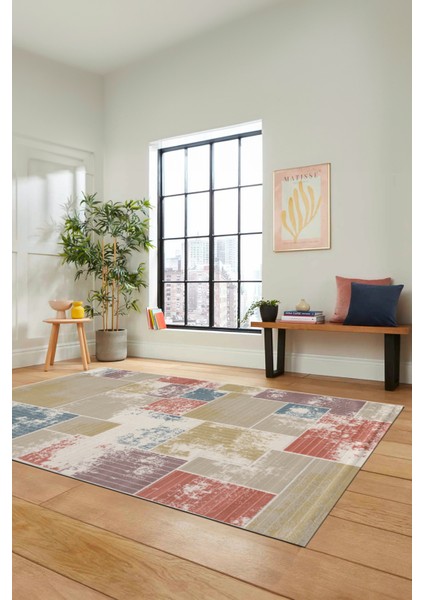 Dijital Kaymaz Taban Yıkanabilir Patchwork Desen Yolluk Mutfak Salon Halısı, Patchwork-20-Renkli,