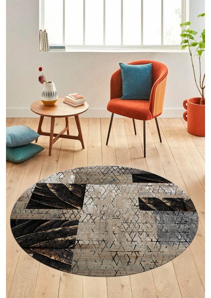 Baskılı Kaymaz Yıkanabilir Patchwork Desen Yuvarlak Mutfak Salon Halısı, Y-Patchwork-05-Vizon, fiyatları