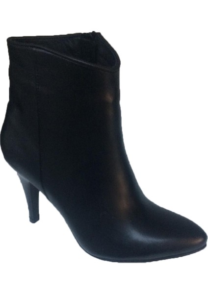 Küçük & Büyük Numara Siyah Hakiki Deri Stiletto Bot