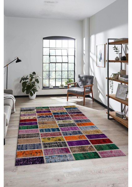 Dijital Kaymaz Taban Yıkanabilir Patchwork Desen Yolluk Mutfak Salon Halısı, Patchwork-09-Renkli, fırsatları