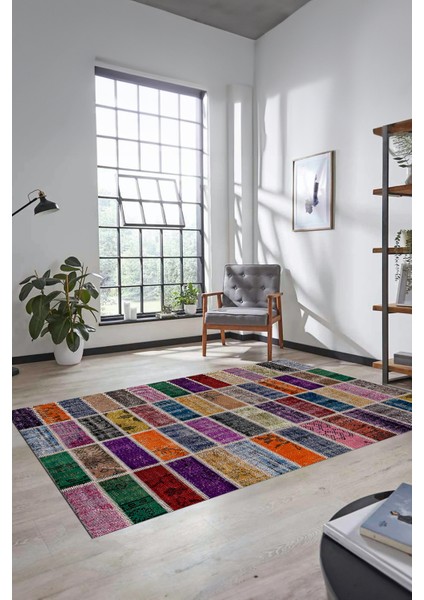 Dijital Kaymaz Taban Yıkanabilir Patchwork Desen Yolluk Mutfak Salon Halısı, Patchwork-09-Renkli, indirimleri