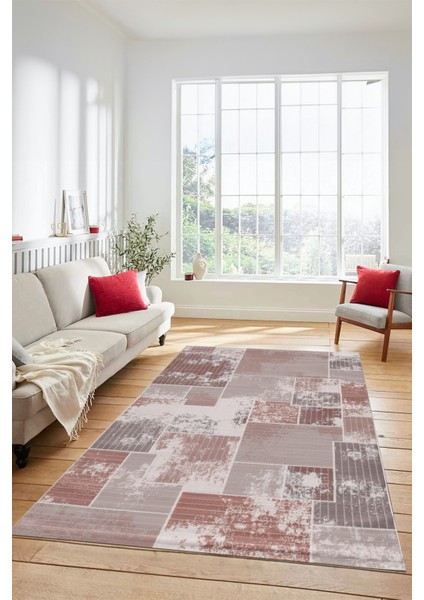 Dijital Kaymaz Taban Yıkanabilir Patchwork Desen Yolluk Mutfak Salon Halısı, Patchwork-20-Kahve,