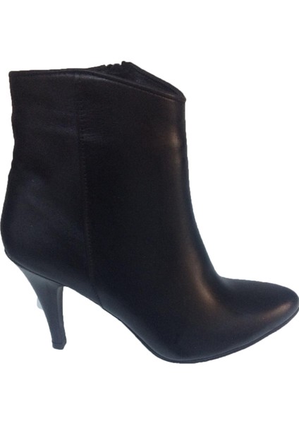 Küçük & Büyük Numara Siyah Hakiki Deri Stiletto Bot