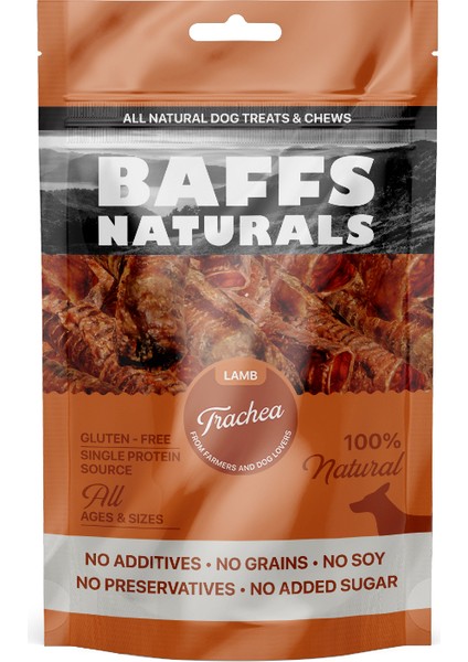 Baffs Naturals Kuzu Gırtlak %100 Doğal Çiğnemelik Köpek Ödül Maması 100 gr