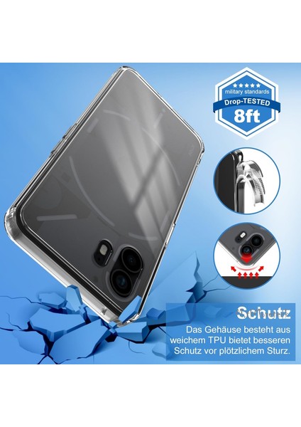 Nothing Phone 2 Kılıf Kamera Korumalı Yumuşak Şeffaf Silikon Renksiz Kalınlaştırılmış Köşe Kenar indirimleri