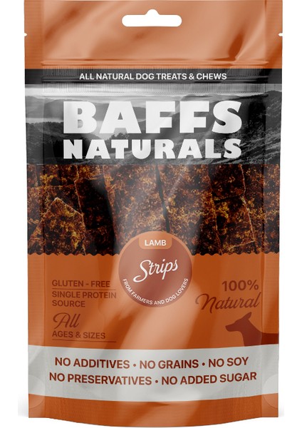 Baffs Natural Kuzu Et Çubuğu %100 Doğal Köpek Ödül Maması 100 gr