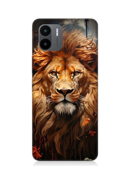 Xiaomi Redmi A1 Uyumlu Yorgun Savaşçı Aslan Desenli Silikon Kılıf