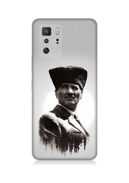 Xiaomi Poco X3 Gt Uyumlu Mustafa Kemal Atatürk Desenli Silikon Kılıf