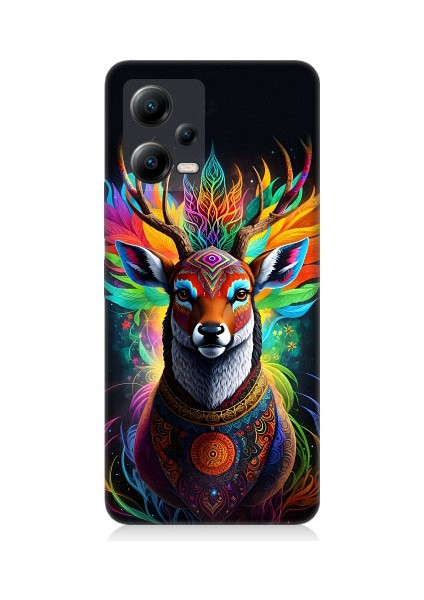 Xiaomi Poco X5 5g Uyumlu Mistik Ala Geyik Desenli Silikon Kılıf