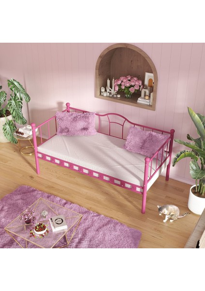 Kamelya Sedir Metal Karyola 90x200 Pembe modelleri