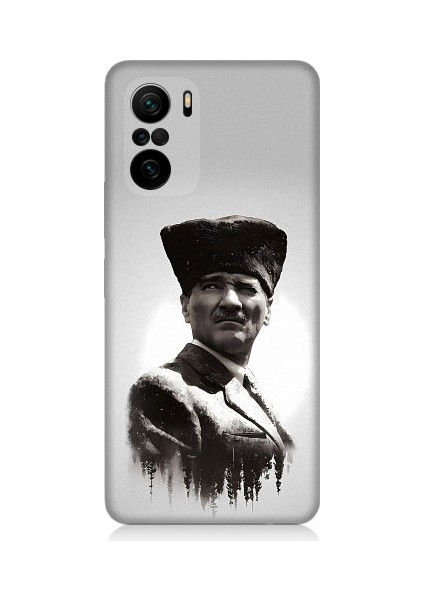 Xiaomi Poco F3 Uyumlu Mustafa Kemal Atatürk Desenli Silikon Kılıf