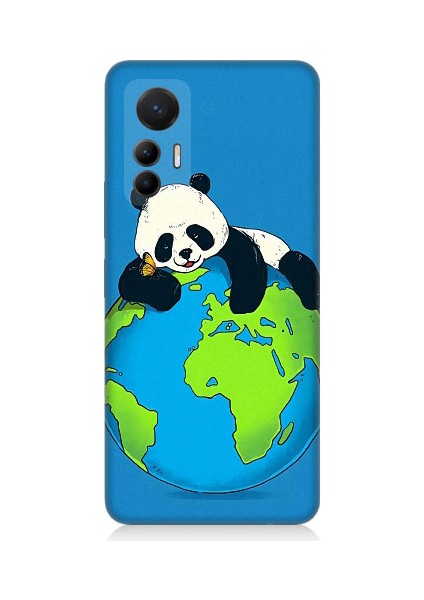 Xiaomi Mi 12 Lite 5g Uyumlu Yorgun Panda ve Dünya Desenli Silikon Kılıf