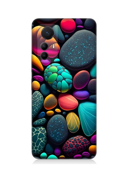 Xiaomi Mi 12 Pro Uyumlu Artx Kırmızı Doğa Taşlar Desenli Silikon Kılıf