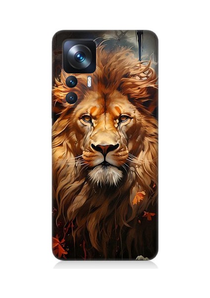 Xiaomi Mi 12T Pro Uyumlu Yorgun Savaşçı Aslan Desenli Silikon Kılıf