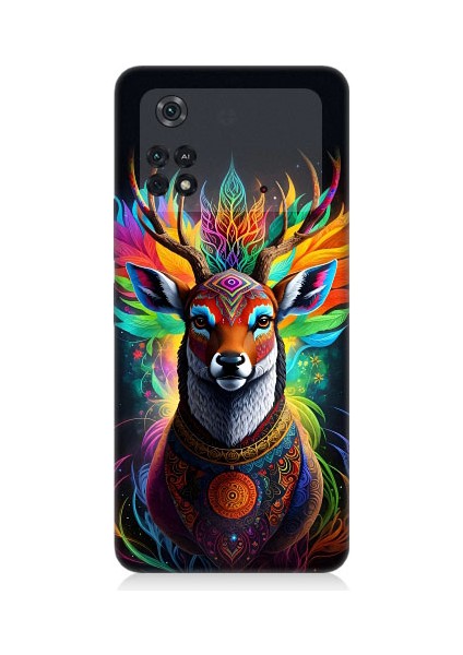 Xiaomi Poco M4 Pro Uyumlu Mistik Ala Geyik Desenli Silikon Kılıf