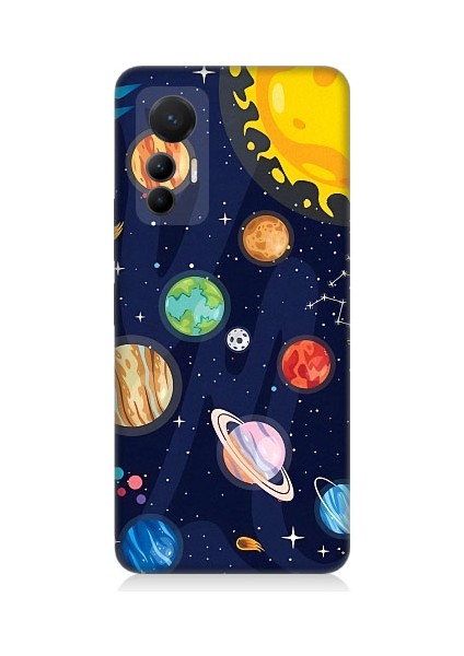 Xiaomi Mi 12 Lite 5g Uyumlu Gezegenler ve Yıldız Haritası Desenli Silikon Kılıf