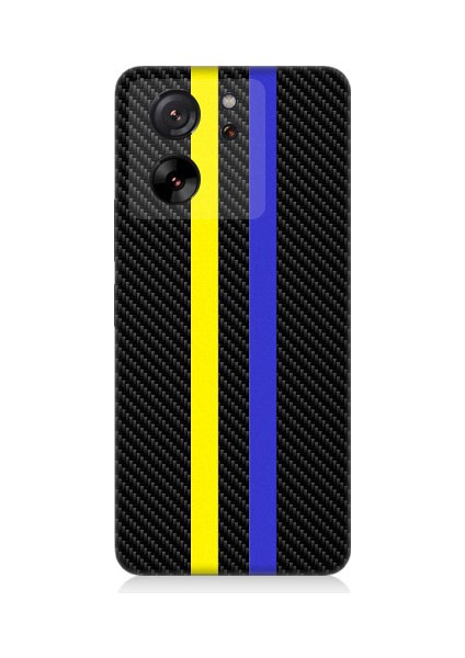 Xiaomi Mi 13T Pro Uyumlu Sarı Lacivert Karbon Motif Desenli Silikon Kılıf