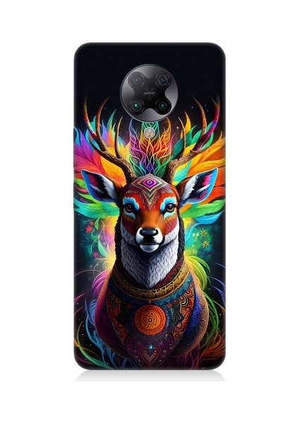 Xiaomi Poco F2 Pro Uyumlu Mistik Ala Geyik Desenli Silikon Kılıf