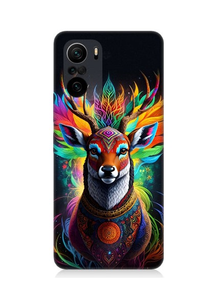 Xiaomi Poco F3 Uyumlu Mistik Ala Geyik Desenli Silikon Kılıf