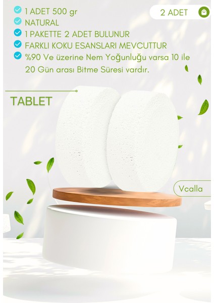 Nem Alıcı Rutubet ve Küf Giderici Yedek Tablet 500GR ' Natural ' 2 Adet