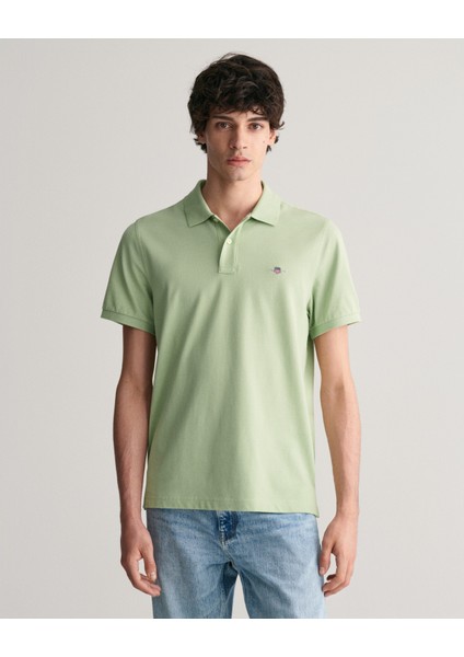 Erkek Yeşil Regular Fit Logolu Polo 2210.345