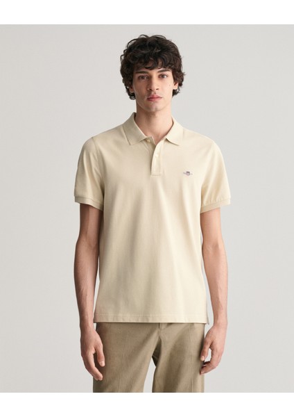 Erkek Bej Regular Fit Logolu Polo 2210.239