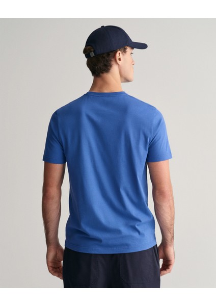 Erkek Mavi Regular Fit Bisiklet Yaka Logolu T-Shirt 2003184.407 modelleri
